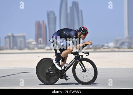 Foto LaPresse - Fabio Ferrari 22 Febbraio 2021 Abu Dhabi (Emirati Arabi Uniti) Sport Ciclismo UAE Tour 2021 -ABU DHABI SPORTS COUNCIL STAGE- Tappa 2 - da al Hudayriyat Island a al Hudayriyat Island- ITT - 13 km. MANNA Filippo(ITA)(INEOS GRENADIERS) Foto LaPresse - Fabio Ferrari Febbraio 22 2021 Abu Dhabi (Emirati Arabi Uniti) Sport Cycling UAE Tour 2021 -ABU DHABI SPORTS COUNCIL STAGE- Stage 2 - da al Hudayriyat Island a Hudayriyat Island - ITT -8,07 miglia Test route nella foto: PANNA Filippo(ITA)(INEOS GRENADIERS) Foto Stock