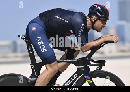 Foto LaPresse - Fabio Ferrari 22 Febbraio 2021 Abu Dhabi (Emirati Arabi Uniti) Sport Ciclismo UAE Tour 2021 -ABU DHABI SPORTS COUNCIL STAGE- Tappa 2 - da al Hudayriyat Island a al Hudayriyat Island- ITT - 13 km. MANNA Filippo(ITA)(INEOS GRENADIERS) Foto LaPresse - Fabio Ferrari Febbraio 22 2021 Abu Dhabi (Emirati Arabi Uniti) Sport Cycling UAE Tour 2021 -ABU DHABI SPORTS COUNCIL STAGE- Stage 2 - da al Hudayriyat Island a Hudayriyat Island - ITT -8,07 miglia Test route nella foto: PANNA Filippo(ITA)(INEOS GRENADIERS) Foto Stock