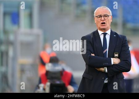 Alfredo Falcone - LaPresse 20/02/2021 Roma (Italia) Sport Soccer Lazio - Sampdoria Campionato Italiano di Calcio Lega A Tim 2020 2021 - Stadio Olimpico di Roma nella foto:claudio ranieri Foto Stock