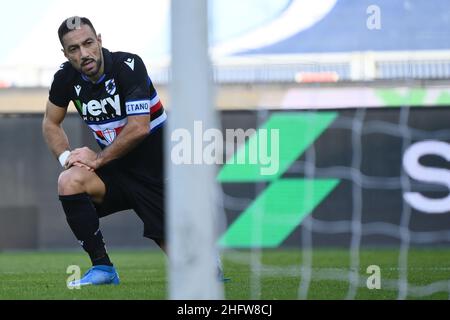 Alfredo Falcone - LaPresse 20/02/2021 Roma (Italia) Sport Soccer Lazio - Sampdoria Campionato Italiano di Calcio Lega A Tim 2020 2021 - Stadio Olimpico di Roma nella foto:fabio quagliarella Foto Stock