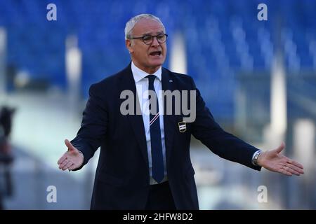 Alfredo Falcone - LaPresse 20/02/2021 Roma (Italia) Sport Soccer Lazio - Sampdoria Campionato Italiano di Calcio Lega A Tim 2020 2021 - Stadio Olimpico di Roma nella foto:claudio ranieri Foto Stock