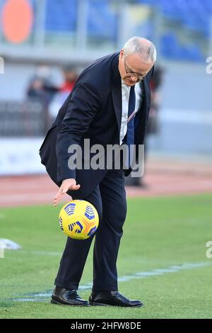 Alfredo Falcone - LaPresse 20/02/2021 Roma (Italia) Sport Soccer Lazio - Sampdoria Campionato Italiano di Calcio Lega A Tim 2020 2021 - Stadio Olimpico di Roma nella foto:claudio ranieri Foto Stock