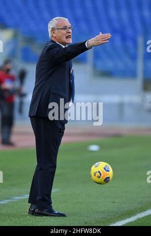 Alfredo Falcone - LaPresse 20/02/2021 Roma (Italia) Sport Soccer Lazio - Sampdoria Campionato Italiano di Calcio Lega A Tim 2020 2021 - Stadio Olimpico di Roma nella foto:claudio ranieri Foto Stock