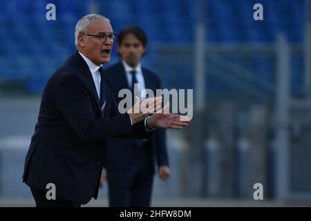 Alfredo Falcone - LaPresse 20/02/2021 Roma (Italia) Sport Soccer Lazio - Sampdoria Campionato Italiano di Calcio Lega A Tim 2020 2021 - Stadio Olimpico di Roma nella foto:claudio ranieri Foto Stock