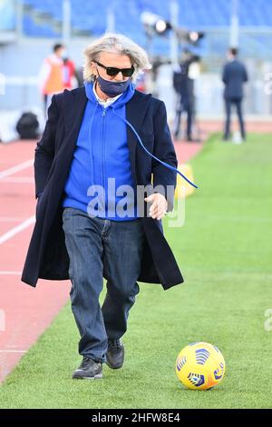 Alfredo Falcone - LaPresse 20/02/2021 Roma (Italia) Sport Soccer Lazio - Sampdoria Campionato Italiano di Calcio Lega A Tim 2020 2021 - Stadio Olimpico di Roma nella foto:massimo ferrero Foto Stock