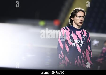 LaPresse - Marco Alpozzi 24 febbraio 2021 Bergamo, Italia sport soccer Atalanta vs Real Madrid - UEFA Champions 2020 2021- Round of 16 - LEG 1 of 2 nella foto: Luka Modric (Real Madrid); Foto Stock