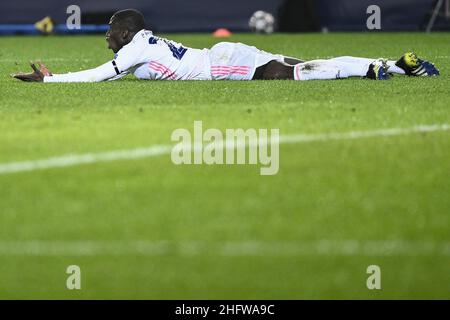 LaPresse - Marco Alpozzi 24 febbraio 2021 Bergamo, Italia sport soccer Atalanta vs Real Madrid - UEFA Champions 2020 2021- Round of 16 - LEG 1 of 2 nella foto: Ferland Mendy (Real Madrid); Foto Stock