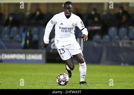 LaPresse - Marco Alpozzi 24 febbraio 2021 Bergamo, Italia sport soccer Atalanta vs Real Madrid - UEFA Champions 2020 2021- Round of 16 - LEG 1 of 2 nella foto: Ferland Mendy (Real Madrid); Foto Stock