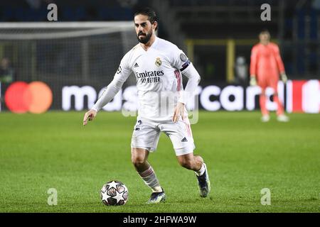 LaPresse - Marco Alpozzi 24 febbraio 2021 Bergamo, Italia sport soccer Atalanta vs Real Madrid - UEFA Champions 2020 2021- Round of 16 - LEG 1 of 2 nella foto: ISCO (Real Madrid); Foto Stock