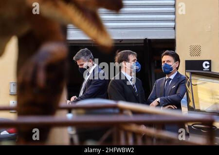 Giuseppe Cabras/New Press Photo/LaPresse 26 febbraio 2021 Firenze, Italia News ex primo Ministro Giuseppe Conte al Rettorato dell'Università di Firenze Foto Stock