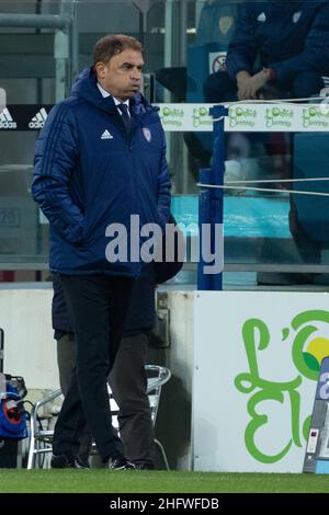 LaPresse/Alessandro Tocco 03 marzo 2021 Cagliari (Italia) Sport Soccer Cagliari Calcio vs Bologna FC League A TIM 2020/2021 Stadio 'Sardegna Arena' nella foto:Allenatore Leonardo Semplici (Cagliari Calcio) Foto Stock