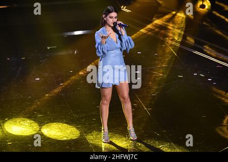 Matteo Rasero/LaPresse 05 marzo 2021 Sanremo, Italia intrattenimento Sanremo festival musicale 2021, quarta sera. Nella foto: Gaia Foto Stock