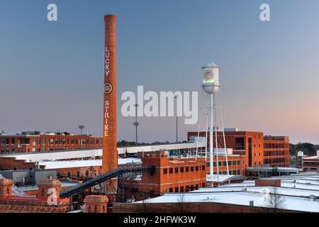 DURHAM, CAROLINA DEL NORD - 28 MARZO 2015: Il distretto storico americano del tabacco. Una volta che la sede della American Tobacco Company, il sito è NO Foto Stock