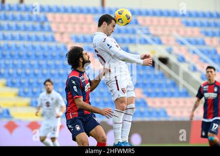 Foto Francesco Mazzitello/LaPresse07 marzo 2021 Crotone, Italia sport calco Crotone vs Torino- Campionato di calco Serie A TIM 2020/2021 - Stadio Ezio ScidaNella foto: Federico BonazzoliPhoto francesco mazzitello/LaPresse 07 marzo 2021 Crotone, Italia sport soccer Crotone vs Torino - Campionato Italiano Calcio League A TIM 2020/2021 - Ezio Scida StadiumIn la foto: Federico Bonazzoli Foto Stock