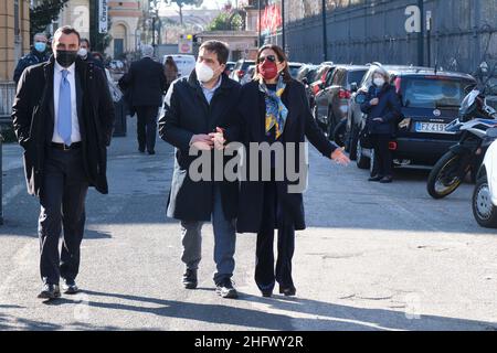 Mauro Scrobogna /LaPresse 19 marzo 2021 Roma, Italia News Coronavirus, emergenza sanitaria - Policlinico Umberto i terapia intensiva nella foto: il Direttore generale Policlinico Umberto i Fabrizio d'Alba, l'assessore alla Sanità Alessio D'Amato, la retrice della Sapienza Antonella Polimeni all'intensificazione di 18 Foto Stock