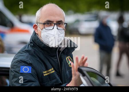 Marco Alpozzi/LaPresse 14 aprile 2021 Torino News apertura del nuovo centro di vaccinazione del Lingotto a Torino. Nella foto: Fabrizio Curcio Foto Stock