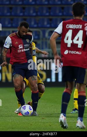 LaPresse/Alessandro Tocco 17 aprile 2021 Cagliari (Italia) Sport Soccer Cagliari Calcio vs Parma Calcio League A TIM 2020/2021 Stadio "Sardegna Arena"&#xa0; nella foto:Joao Pedro 10 (Cagliari Calcio) Foto Stock