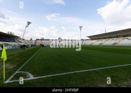 Modena, Italy. 21st Jan, 2023. Fabio Gerli (Modena) celebrates after  scoring the gol of 1-0 during Modena FC vs Cosenza Calcio, Italian soccer  Serie B match in Modena, Italy, January 21 2023