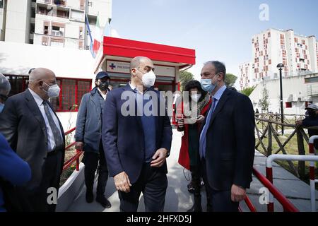 Cecilia Fabiano/ LaPresse Aprile 21 , 2021 Roma (Italia) News : il Presidente Zingaretti partecipa all'inaugurazione del Centro campionario Valle Aurelia nel Pic :Nicola Zingaretti Foto Stock