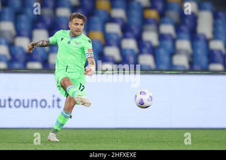 Alessandro Garofalo/LaPresse 22 aprile 2021 Napoli, Italia sport soccer Napoli vs Lazio - Campionato Italiano Calcio League A TIM 2020/2021 - Stadio Diego Armando Maradona. Nella foto: Ciro immobile (SS Lazio) Foto Stock