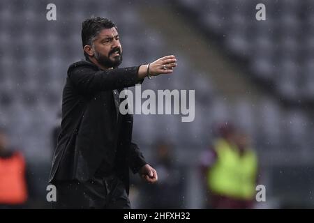 LaPresse - Fabio Ferrari 26 aprile 2021 Torino, Italia sport calcio ESCLUSIVO TORINO FC Torino FC vs SSC Napoli - Campionato Italiano Calcio League A TIM 2020/2021 - Stadio Olimpico Grande Torino. Nella foto:Gattuso Foto Stock