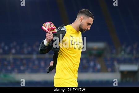 LaPresse - Spada Aprile 26 , 2021 Roma ( Italia ) Sport Soccer A.C. Milano- Stagione 2020-2021 - Serie A Lazio vs Milano nella foto: Gianluigi DONNARUMMA Foto Stock