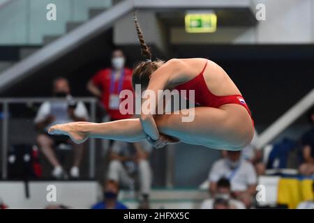 Alfredo Falcone - LaPresse 12 maggio 2021 Budapest, Ungheria sport 35th edizione dei Campionati europei di nuoto. 1m donne di trampolino preliminare nella foto: Foto Stock