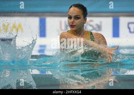 Alfredo Falcone - LaPresse 12 maggio 2021 Budapest, Ungheria sport 35th edizione dei Campionati europei di nuoto. Artistic Swimming solo Technical Final nella foto: Foto Stock