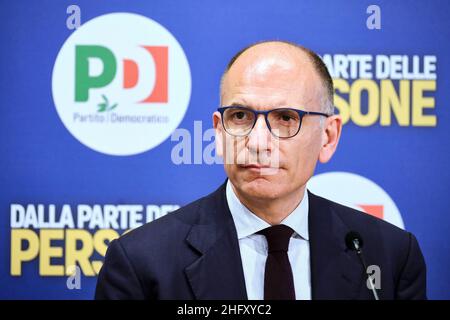 Mauro Scrobogna /LaPresse 12 maggio 2021 Roma, Italia Politica PD - proposte sullo sport come bene sociale nella foto: Il segretario del PD Enrico letta Foto Stock