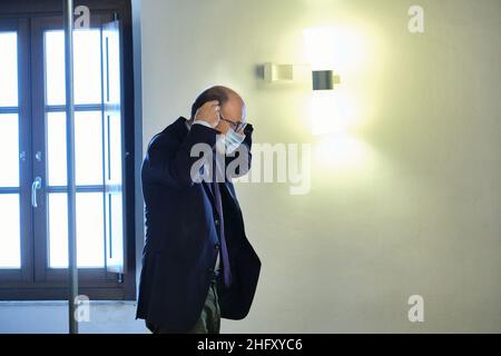 Mauro Scrobogna /LaPresse 12 maggio 2021 Roma, Italia Politica PD - proposte sullo sport come bene sociale nella foto: Il segretario del PD Enrico letta Foto Stock