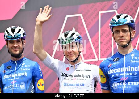 Massimo Paolone/LaPresse 14 maggio 2021 Italia Sport Cycling giro d'Italia 2021 - edizione 104th - Stage 7 - da Notaresco a Termoli nella foto: EVENEPOEL Remco (bel) (DECEUNINCK - QUICK-STEP) Foto Stock