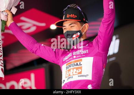 Alessandro Bremec/LaPresse 14 maggio 2021 Italia Sport Cycling giro d'Italia 2021 - edizione 104th - Stage 7 - da Notaresco a Termoli nella foto: EWAN Caleb (AUS) (LOTTO SOUDAL) Foto Stock