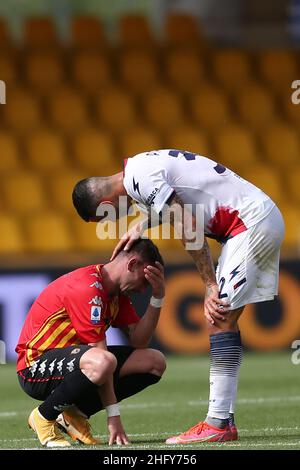 Alessandro Garofalo/LaPresse 16 maggio 2021 Benevento, Italia sport soccer Benevento vs Crotone - Campionato Italiano Calcio League A TIM 2020/2021 - Stadio Vigorito. Nella foto: Gaetano Letizia Benevento Foto Stock