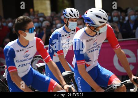 Marco Alpozzi/LaPresse 21 maggio 2021 Ravenna, Italia Sport Cycling giro d'Italia 2021 - edizione 104th - Stage 13 - da Ravenna a Verona nella foto: (GROUPAMA - FDJ) Foto Stock