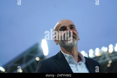 LaPresse - Spada Maggio 23 , 2021 Bergamo ( Italia ) Sport Soccer A.C. Milano- Stagione 2020-2021 - Serie A Atalanta vs Milano nella foto: Stefano Pioli Foto Stock