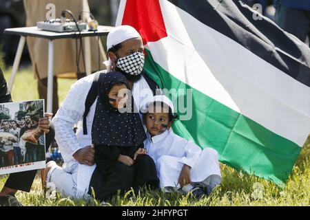 Cecilia Fabiano/ LaPresse Maggio 28 , 2021 Roma News : dimostrazione della comunità musulmana di Roma in solidarietà della Palestina nel Pic : l'unità Brest Foto Stock