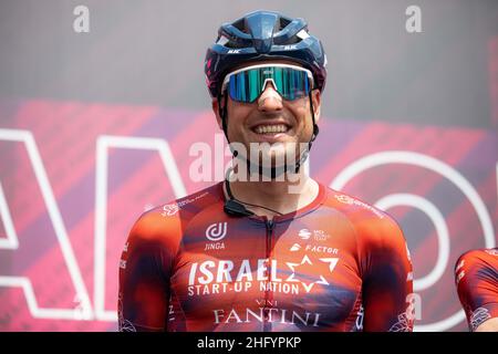 Alessandro Bremec/LaPresse 28 maggio 2021 Italia Sport Cycling giro d'Italia 2021 - edizione 104th - Stage 19 - da Abbiategrasso ad Alpe di Mera nella foto: CIMOLAI Davide (ITA) (NAZIONE DI START-UP IN ISRAELE) Foto Stock