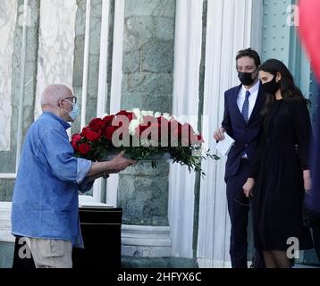 Gianluca Moggi/New Press Photo/LaPresse News 4 giugno 2021 - Firenze, Italia il funerale del Duca Amedeo d'Aosta alla basilica di San Miniato al Monte nella foto: Un momento della cerimonia Foto Stock