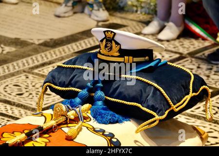 Gianluca Moggi/New Press Photo/LaPresse News 4 giugno 2021 - Firenze, Italia il funerale del Duca Amedeo d'Aosta alla basilica di San Miniato al Monte nella foto: Un momento della cerimonia Foto Stock