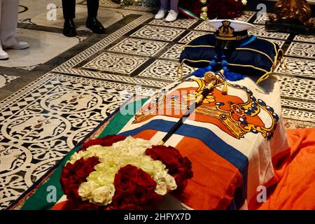 Gianluca Moggi/New Press Photo/LaPresse News 4 giugno 2021 - Firenze, Italia il funerale del Duca Amedeo d'Aosta alla basilica di San Miniato al Monte nella foto: Un momento della cerimonia Foto Stock