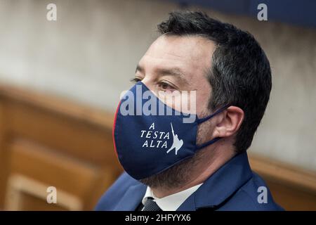 Roberto Monaldo / LaPresse 09-06-2021 Roma (Italia) Conferenza stampa della Lega sul turismo accessibile nella foto Matteo Salvini Foto Stock