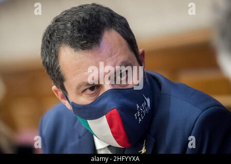 Roberto Monaldo / LaPresse 09-06-2021 Roma (Italia) Conferenza stampa della Lega sul turismo accessibile nella foto Matteo Salvini Foto Stock