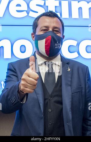 Roberto Monaldo / LaPresse 09-06-2021 Roma (Italia) Conferenza stampa della Lega sul turismo accessibile nella foto Matteo Salvini Foto Stock
