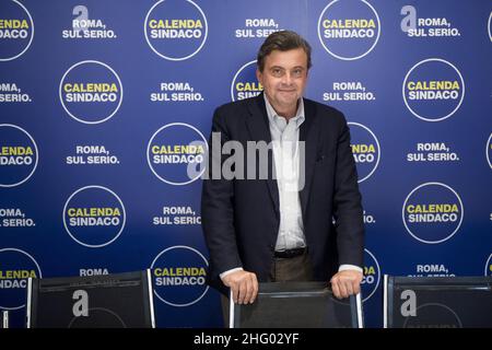 Roberto Monaldo / LaPresse 18-06-2021 Roma (Italia) elezioni amministrative - Carlo Calenda presenta i primi candidati alla presidenza dei distretti del pic Carlo Calenda Foto Stock