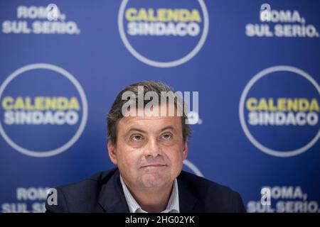 Roberto Monaldo / LaPresse 18-06-2021 Roma (Italia) elezioni amministrative - Carlo Calenda presenta i primi candidati alla presidenza dei distretti del pic Carlo Calenda Foto Stock