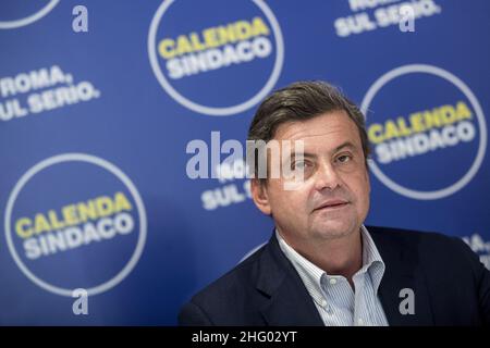 Roberto Monaldo / LaPresse 18-06-2021 Roma (Italia) elezioni amministrative - Carlo Calenda presenta i primi candidati alla presidenza dei distretti del pic Carlo Calenda Foto Stock