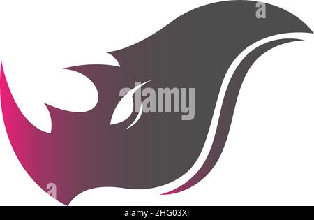 Vettore modello logo Rhino Icon Illustrazione Vettoriale