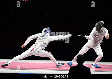 Alfredo Falcone - LaPresse 26/07/2021 Tokyo (Giappone) Sport i Giochi della XXXII Tokyo Olimpica 2020 il foglio Daniele Garrozzo vs T. Shikine nella foto:Daniele Garrozzo Foto Stock