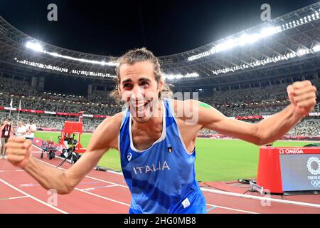 Alfredo Falcone - LaPresse 01/08/2021 Tokyo (Giappone) Sport i Giochi della XXXII Tokyo 2020 Olimpiadi Atletica nella foto:Gianmarco tamberi Foto Stock