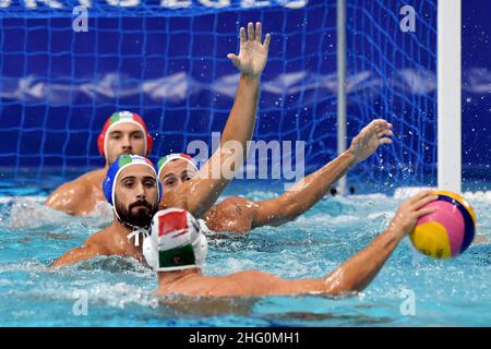 Gian Mattia D'Alberto / LaPresse 02 agosto 2021 Tokyo Tokyo 2020 Giochi Olimpici Pallanuoto nella foto: Il gioco Foto Stock